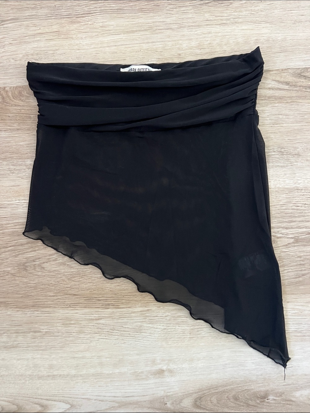 Urban Outfitters Black Asymmetrical Mesh Top